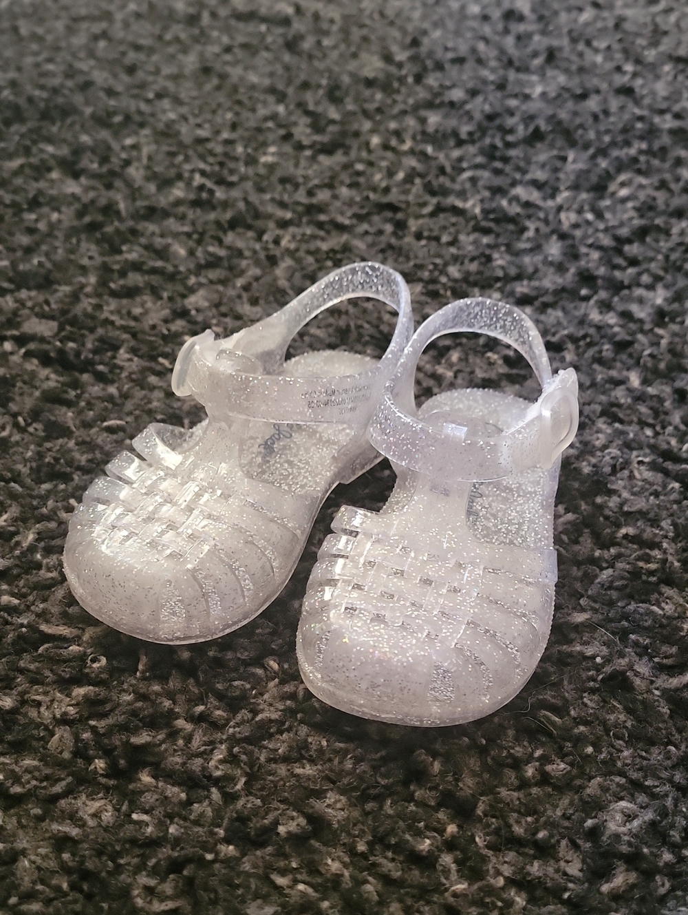 Cat & Jack Clear Glitter Jelly Sandals - Silver Sparkle
